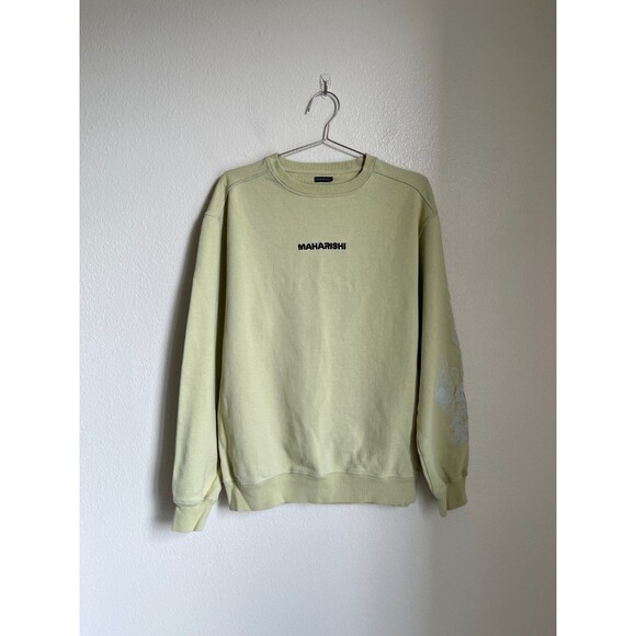 MAHARISHI Cyborg Dragon Organic Crew Sweater in Aurora Olive Size SMALL - Picture 1 of 7